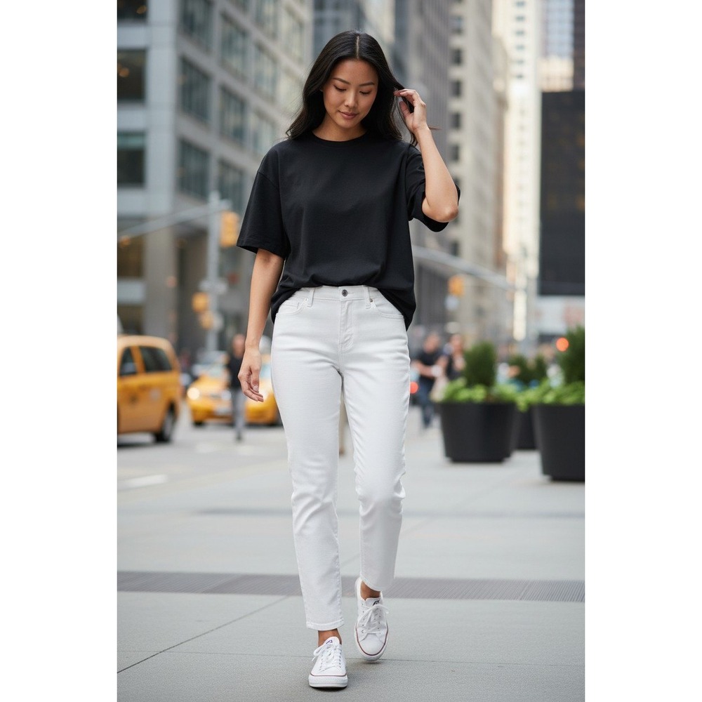 Judy Blue White Boyfriend Fit High Rise Jeans Los‎ Angeles Denim Pants Womens